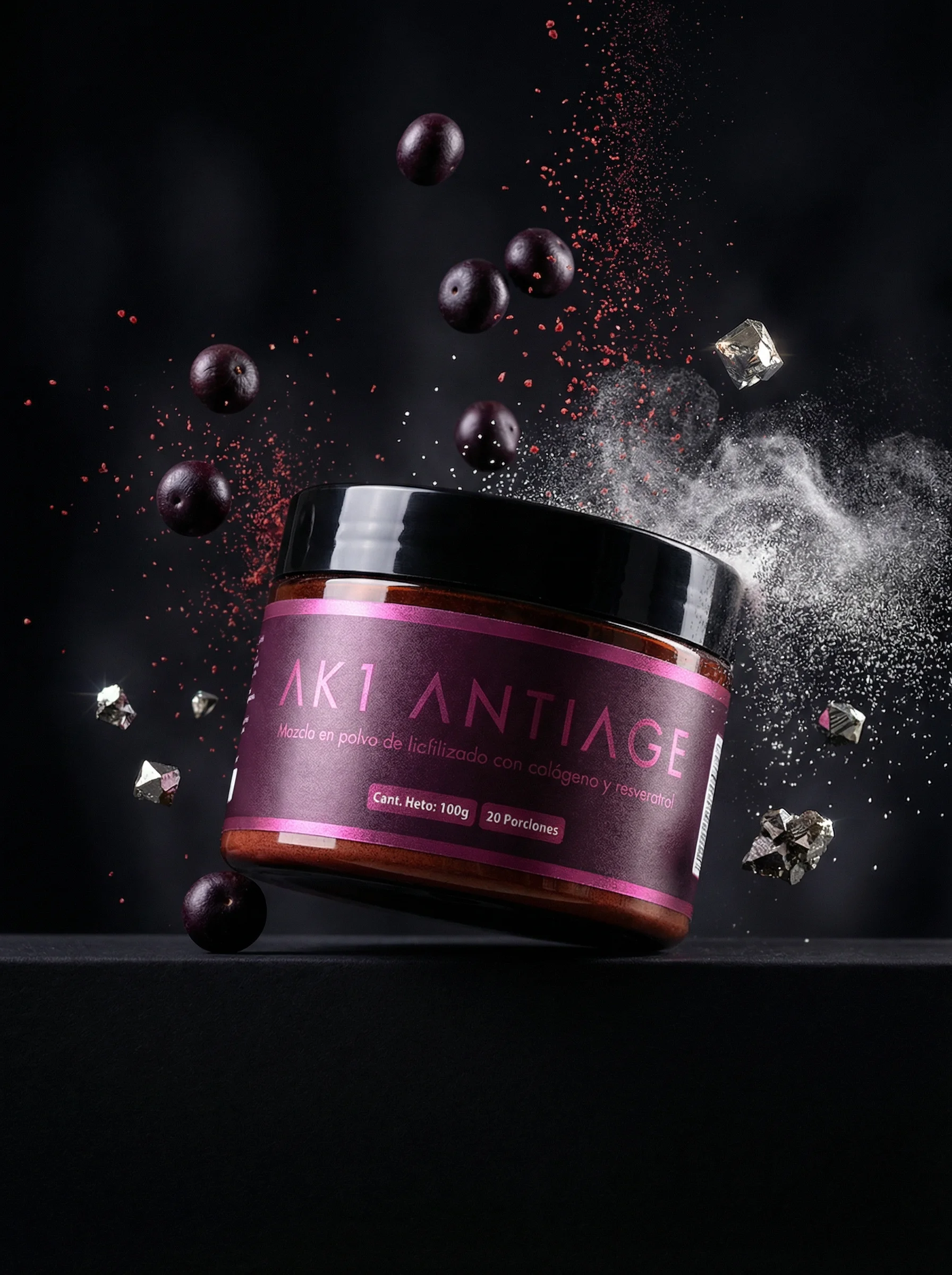 AK1 ANTIAGE ciencia molecular fondo negro